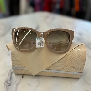 Authentic Jimmy Choo Crystal Nude Floral Rose Mirror Sunglasses
